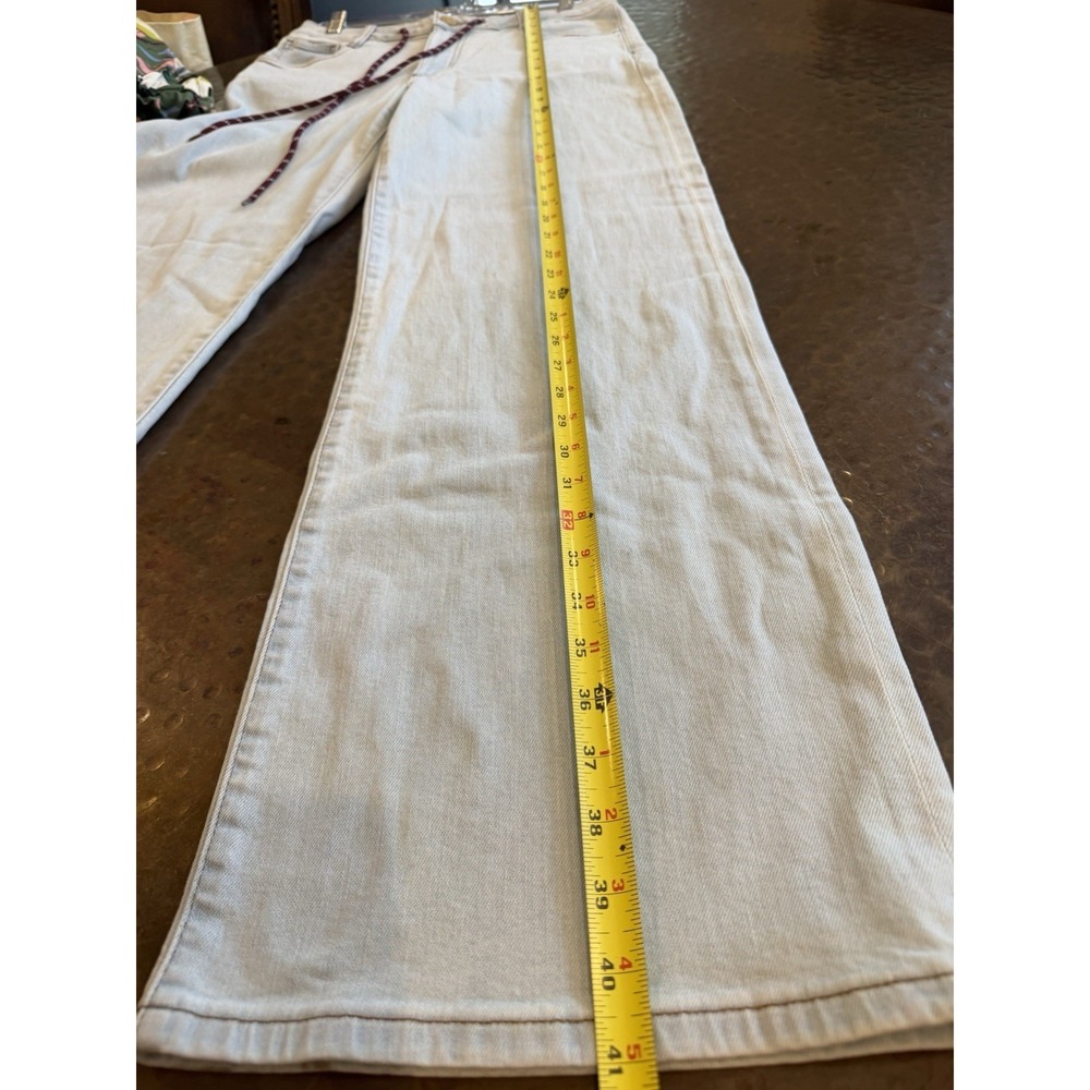 KUT From the Kloth Women's Wide-Leg Jeans High Rise Light Wash Tie Waist - Picture 2 of 9